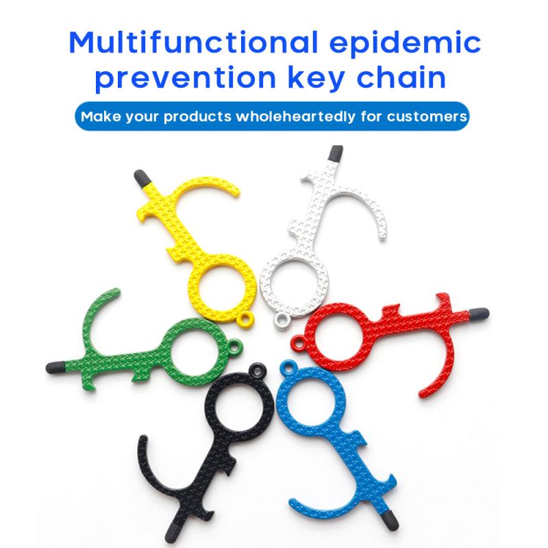 Touch Door Opener Touch Screen Buttons Anti Hygiene Hand Contactless Press Elevator Portable Bottle Opener With A Key Chain