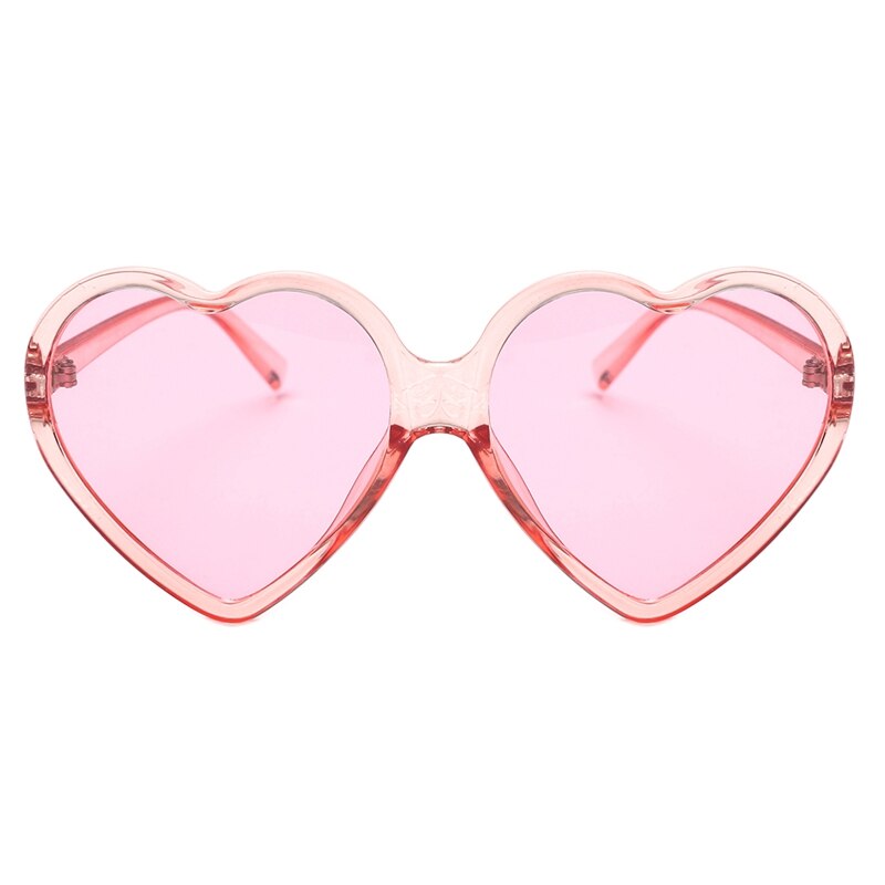90s årgang briller butikk kvinner dame jenter overdimensjonerte hjerteformede retro solbriller søte kjærlighetsbriller (rosa)