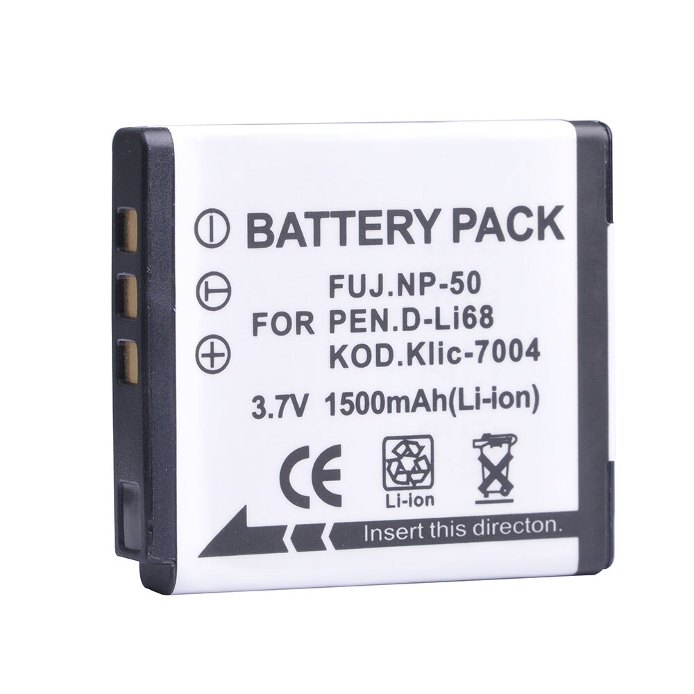1500mAh NP-50 FNP50 NP50 KLIC-7004 D-Li68 Batterie pour Fujifilm X10 X20 F50 F75 F665 F775 F900 EXR F505 F305 F85 F200 F100 F50FD.