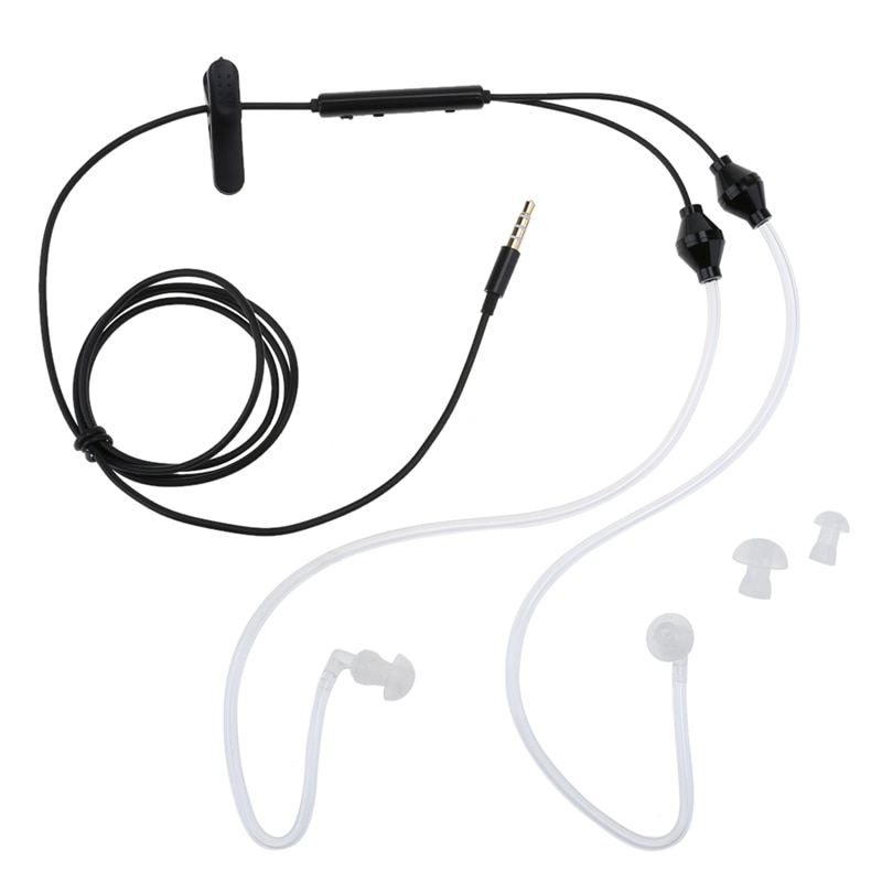 Auricular Anti-radiación, auricular estéreo de tubo acústico de aire de 3,5mm con micrófono para iPhone Samsung Huawei Xiaomi: Default Title