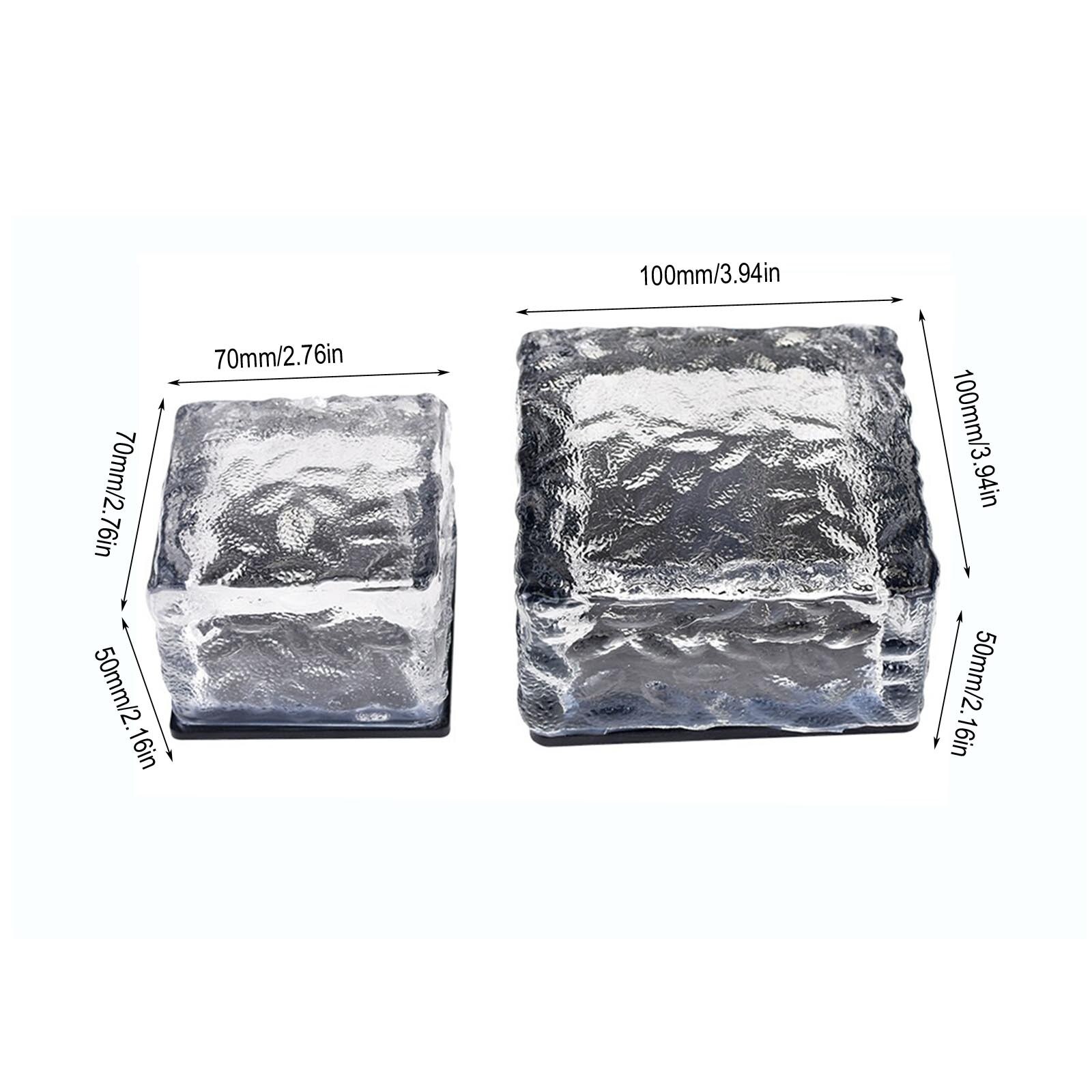 LED Bulb Solar Ice Brick Light Powered Wall Light Outdoor Fence StreetWaterproof Outdoor Decoration of Garden And Courtyard Lamp: L SIZE 1PCS