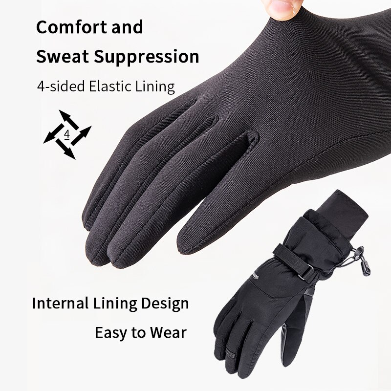 Natureigh-gants d'hiver en duvet de canard pour hommes et femmes, gants de Sport en velours, imperméables et coupe-vent épais et chauds pour l'escalade et le ski