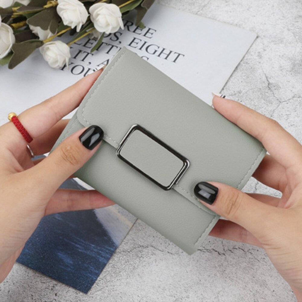 Women Wallet Many Departments Card Holder Foldable Ladies Small Purse Zipper Hasp Card Case Female Wallets