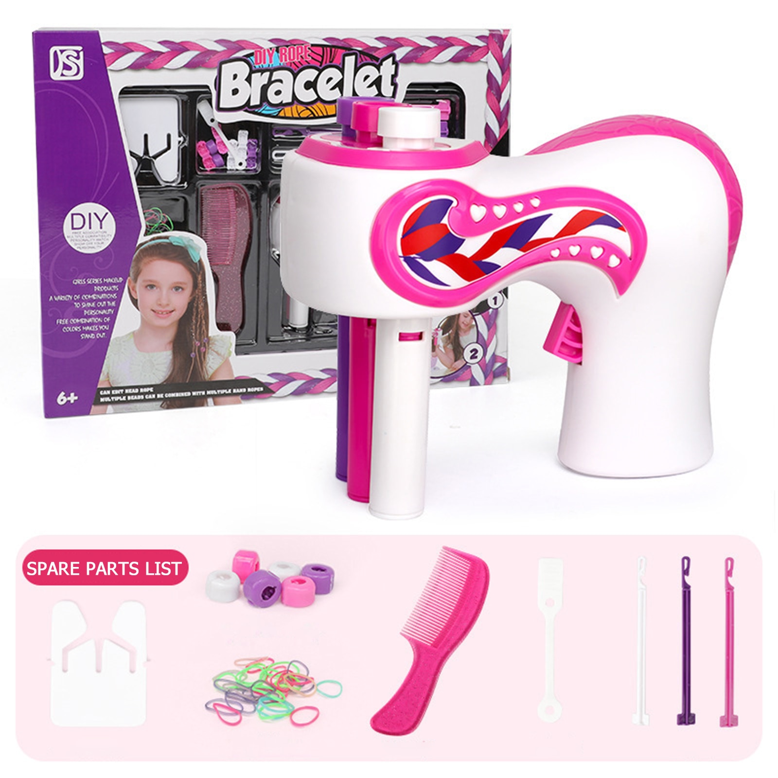 1set Women Girls DIY Hairstyle Twist Braiding Electric Tool Automatic Hair Braider Hair Bun Maker Braid DIY Tool