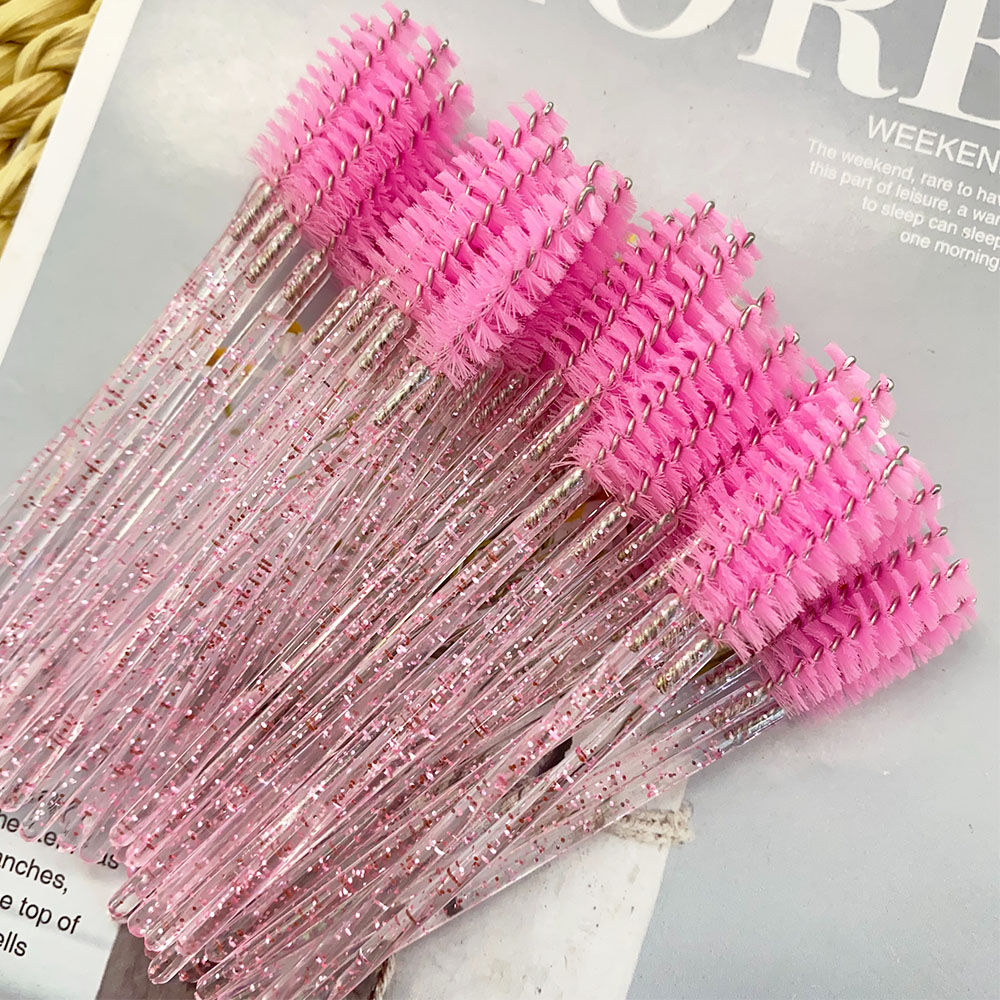 Wegwerp Kristal Wimpers Borstel Kam 5/50 Stuks Wimpers Extension Mascara Wands Make-Up Professionele Make-Up Beauty Tool: Rood