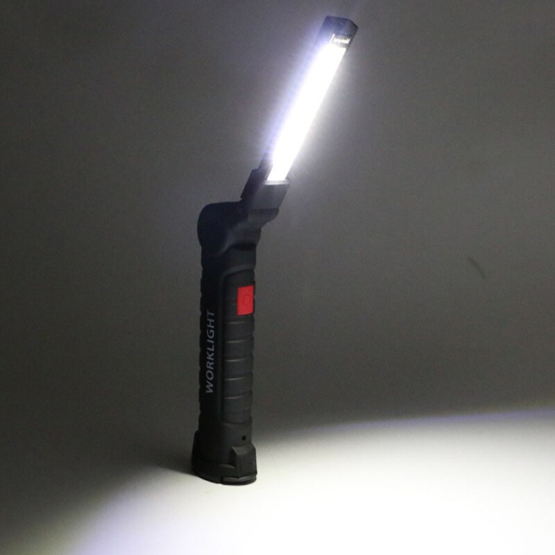 USB Rechargeable With Built-in Battery Set Multi Function Folding Work Light COB LED Camping Torch Flashlight
