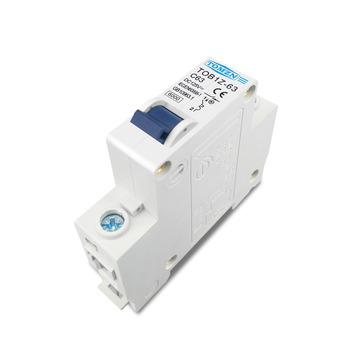 Dc mcb 6ka 1p 125v miniafbryder 3a 6a 10a 16a 20a 25a 32a 40a 50a 63a