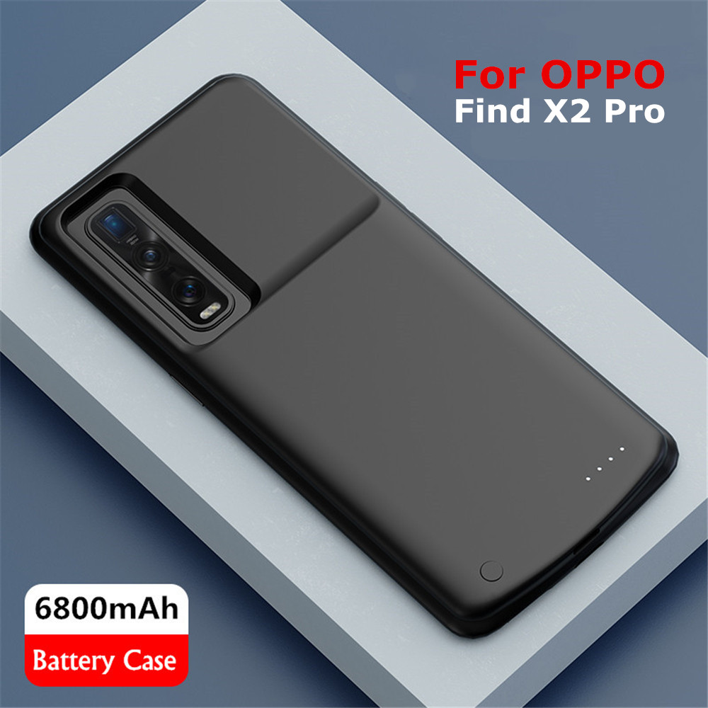 6800Mah Siliconen Acculader Case Voor Oppo Vinden X2 Pro Batterij Case Power Bank Opladen Cover Voor Oppo Vinden x2 Batterij Cover