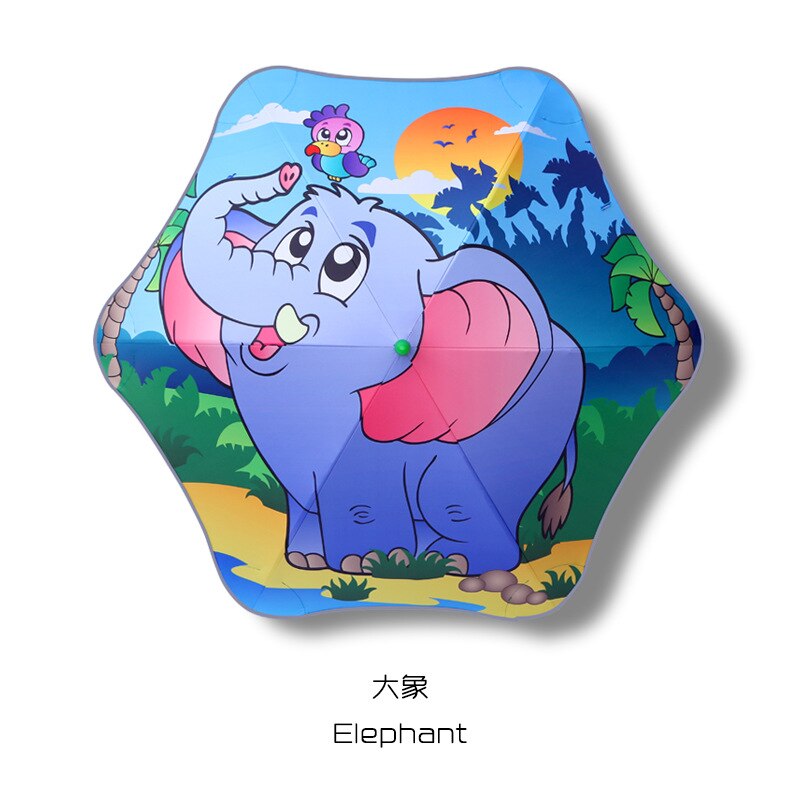 Cute Cartoon Children Umbrella with Night Reflective Strips Long-handle Kids Umbrella for School: Style 6
