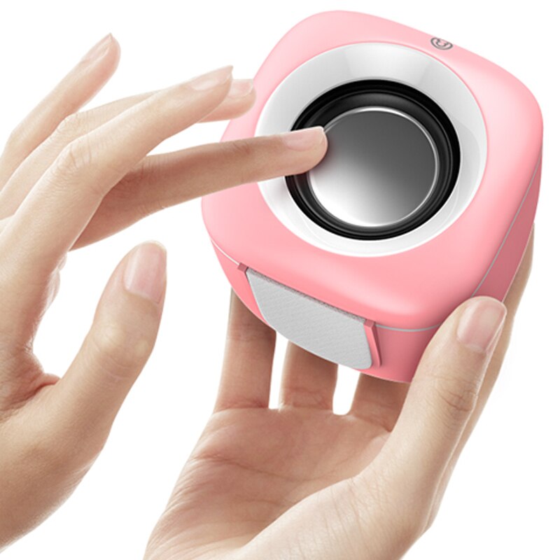 Pink Computer Speaker for Laptop PC Column Deep Bass Sound Subwoofer Music Player Audio Loudspeaker Not Bluetooth Speakers