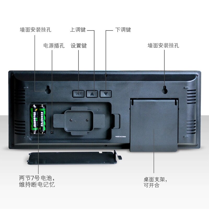 Large Screen Big Electronic Wall Clock Desktop Led Digital Calendar Clock Thermometer Daylight Saving For Kitchen Clock Mural Eu