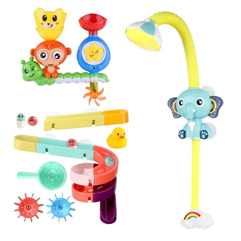 Baby Bath Toy Elephant Toddler Electric Spray Shower Boys Yellow Duck Cute Turtles Dinosaur Egg Swimming Water Toys for Kids: B001-HD2a-H24