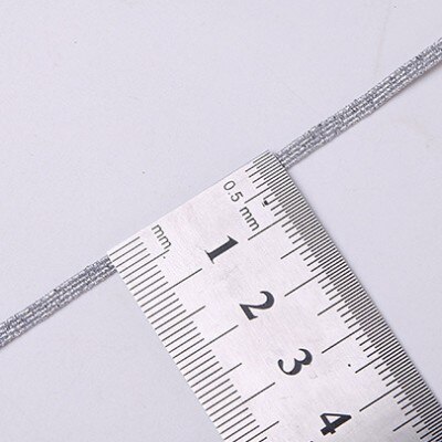 5 jardów 3mm gumką kolorowe maski elastyczna gumowa opaska na pas zespół rozciągliwa linka elastyczna wstążka DIY rzemiosło akcesoria do szycia: silver