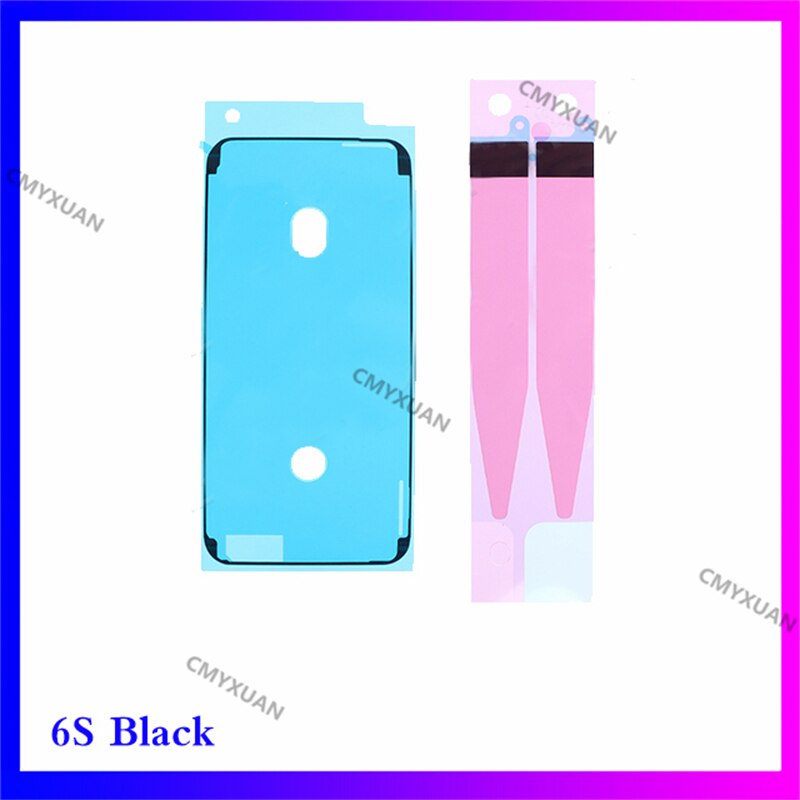1Set Waterdichte Sticker Voor Iphone 6S 6Splus 7 7Plus 8 8 Plus Se Lcd-scherm frame Bezel Seal Tape Lijm + Batterij Sticker: 6S black