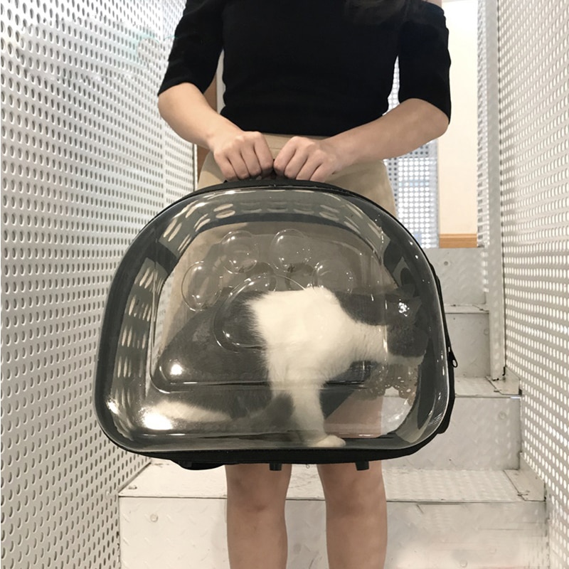 Draagtas voor honden en katten, reistas voor huisdieren, reistas met transparante opvouwbare tas, reistas voor huisdieren, reistas voor huisdieren