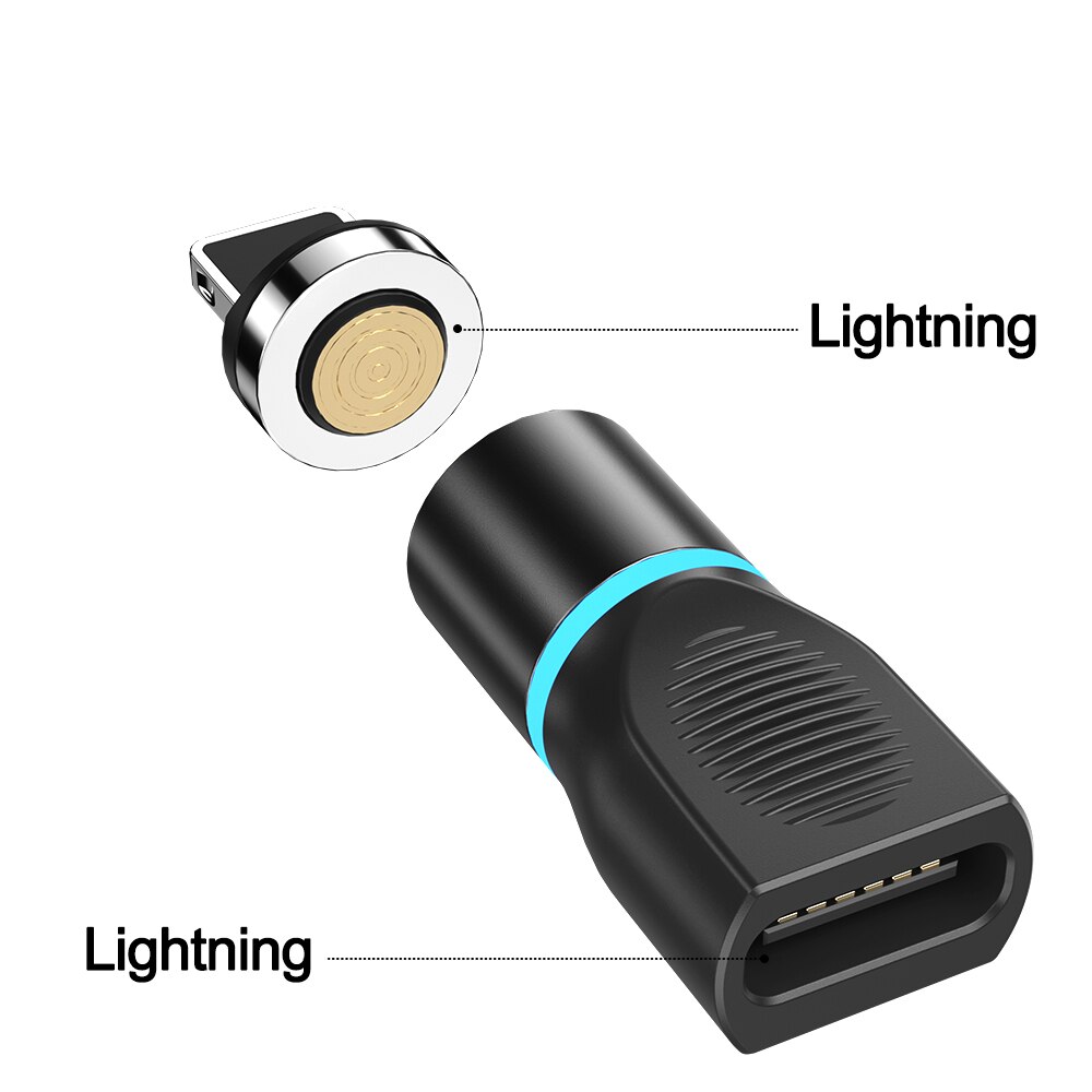 YKZ 3A Magnetic Adapter Micro to Type C to Type C Converter Micro to Lightning Magnet Adapter Data Transfer for iPhone Samsung: Lighting to Lighting