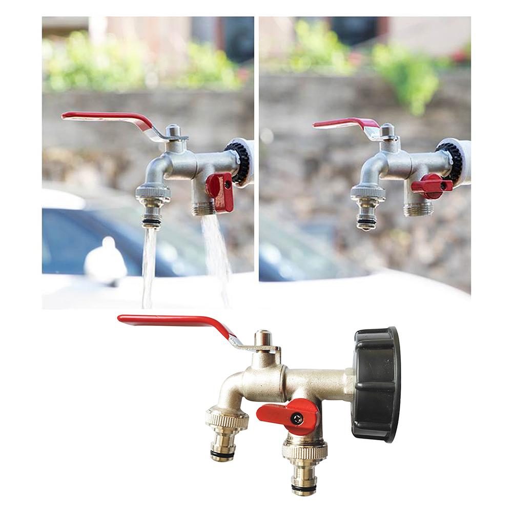 Doble toque 1000 litros depósito de agua IBC adaptador de conector grifo de reemplazo de lluvia tanque adaptador para jardín de la casa de agua conectores