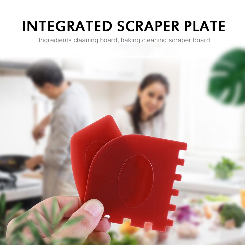 BBQ Scrapers Cleaner 4pcs BBQ Tool Plate Plastic Grill Pan Special Cleaning Board Durable Set For Cast Iron Integrated Scrapers