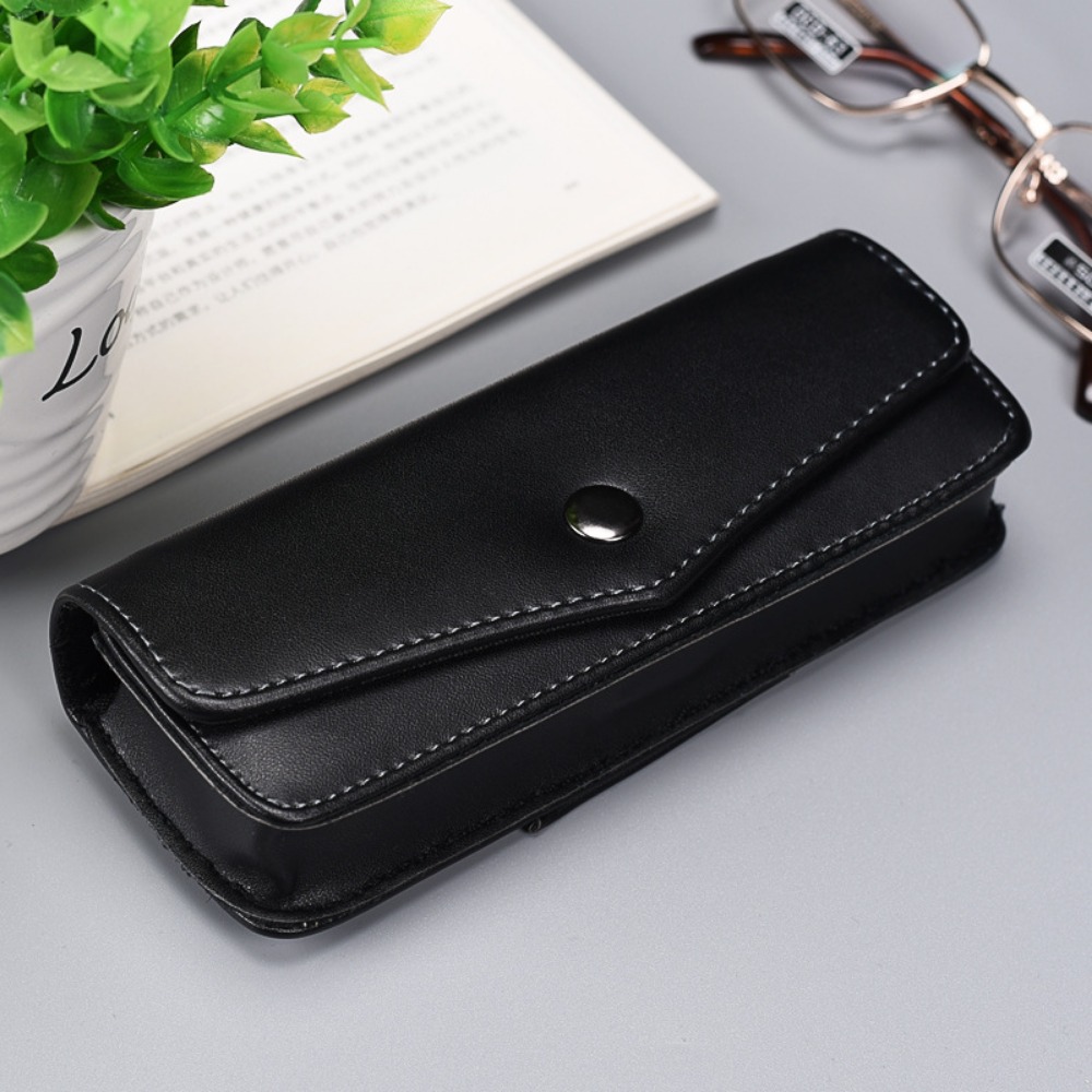 Luxe riem draagbare PU-brillenkoker heren draagbare lederen leesbril opbergdoos telefoontassen en gereedschapsdraagtassen: WHITE
