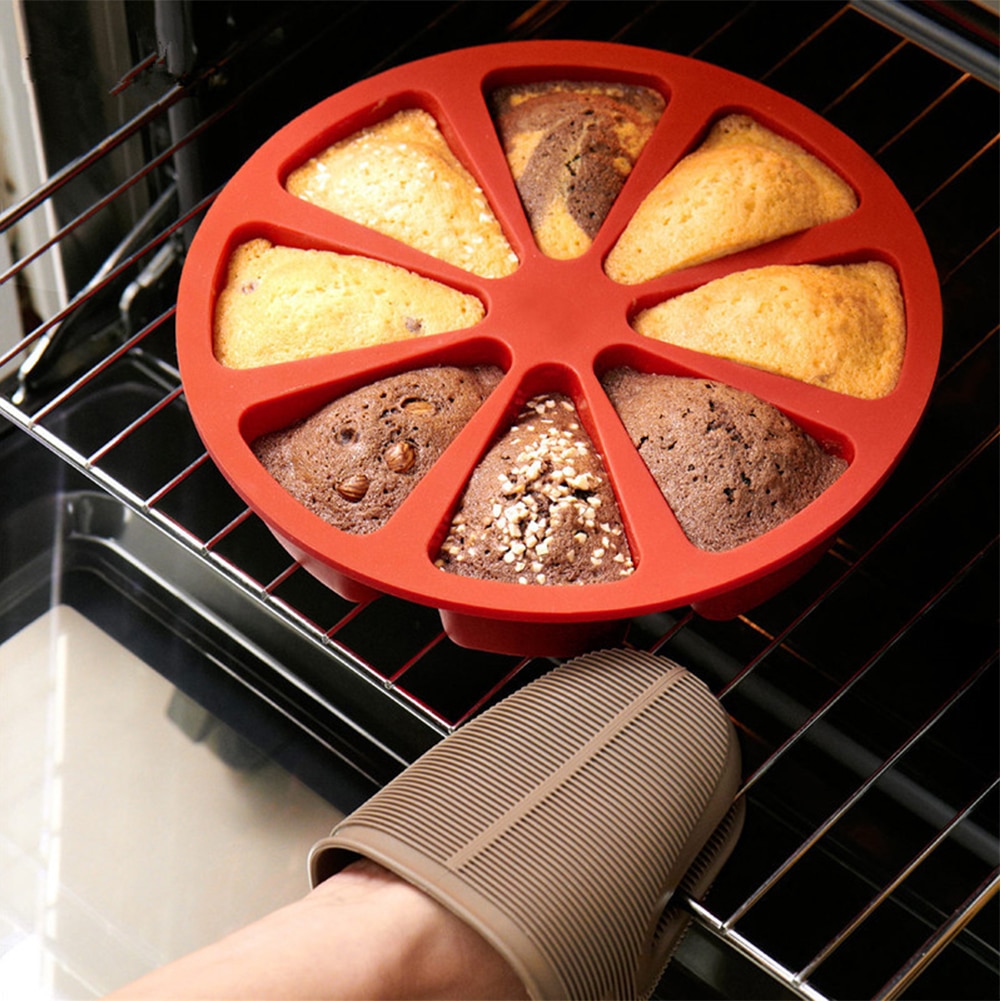 Bakplaat Mold Cake Pan Tray Siliconen Cakevorm Pudding 8 Gat Driehoek Cakevorm Bakken Tools Muffin Bakken Jelly cake Tins