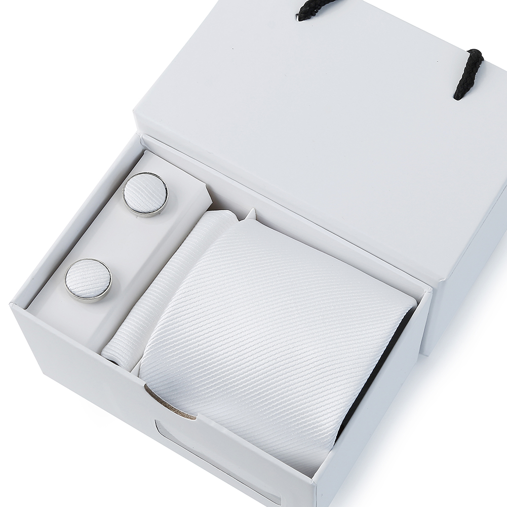 HUISHI männer 7,5 cm Krawatten einstellen Formale Luxus Bussiness Krawatte Krawatten Tasche Platz Manschettenknöpfe Weiß Kasten Hochzeit Für mann: verrotten