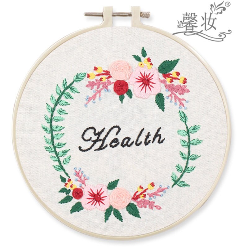 Conjunto de cintas bordadas DIY con flores de estilo europeo para principiantes, Kit de costura de cobertizo bordado, artesanía de punto de cruz, decoración cosida a mano: D