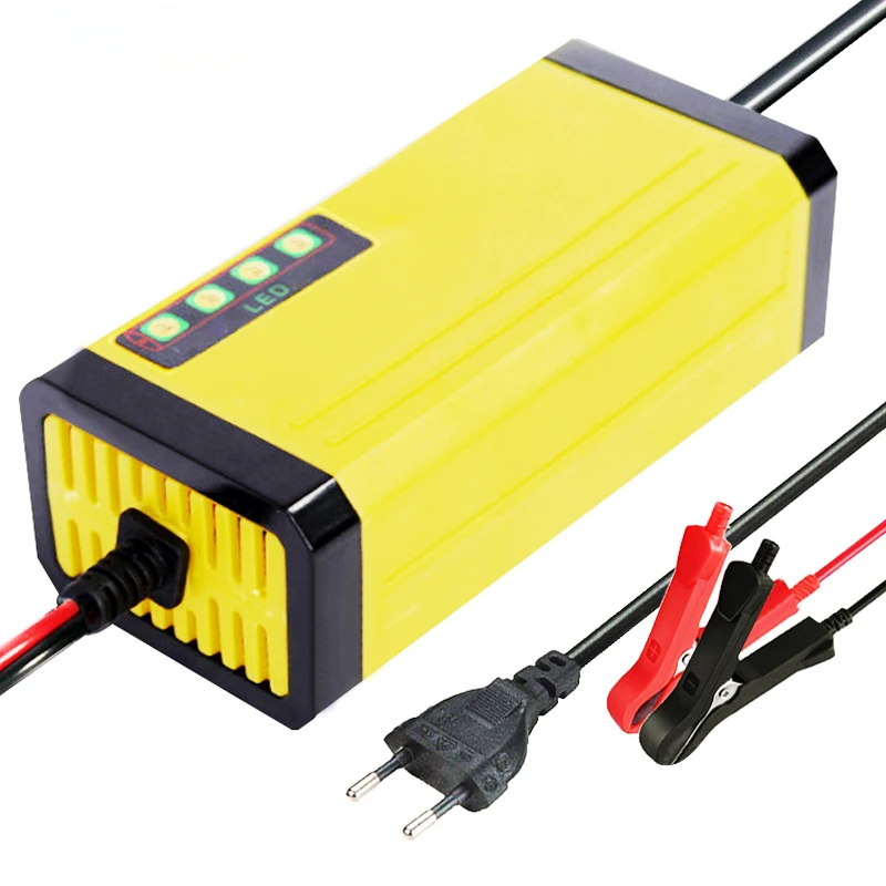 12V 2A Auto Motorrad Batterie Ladegerät LED-anzeige 220V Moto Lkw Auto Batterie Ladegerät Energie Puls Reparatur: Ursprünglich Titel