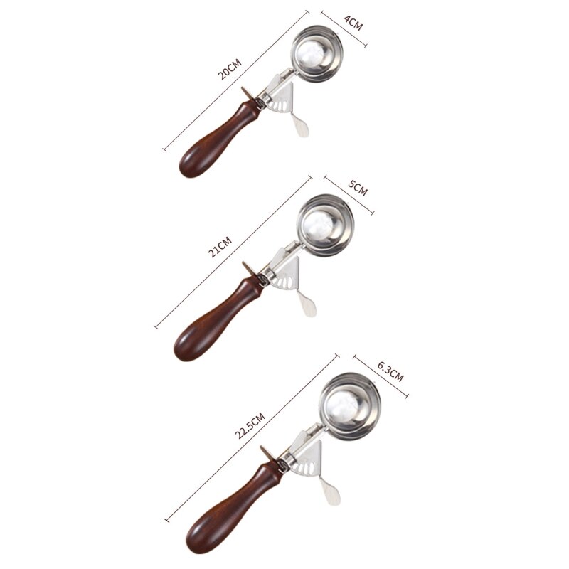 Ice Cream Scoops with Trigger Stainless Steel Cookie Scoop for Baking Cookie Ice Cream Cupcake Muffin Meatball S/M/L