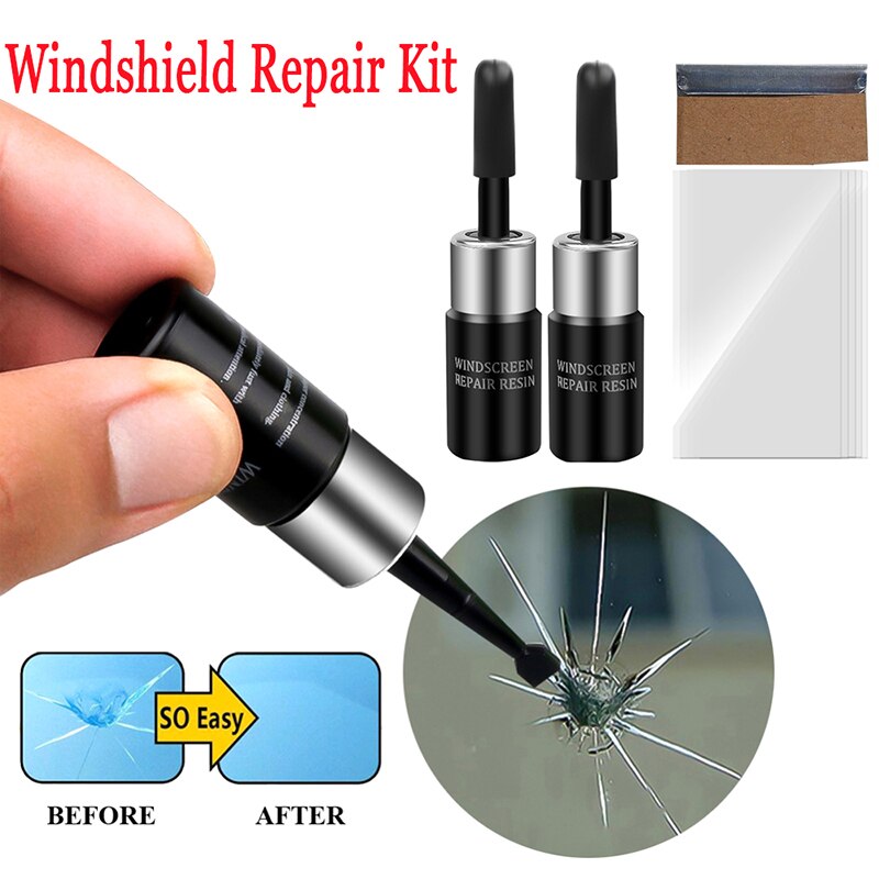Car Windshield Repair tool DIY Window Repair Tools Windscreen Glass Scratch Crack Restore Window Screen resin+blade+strips
