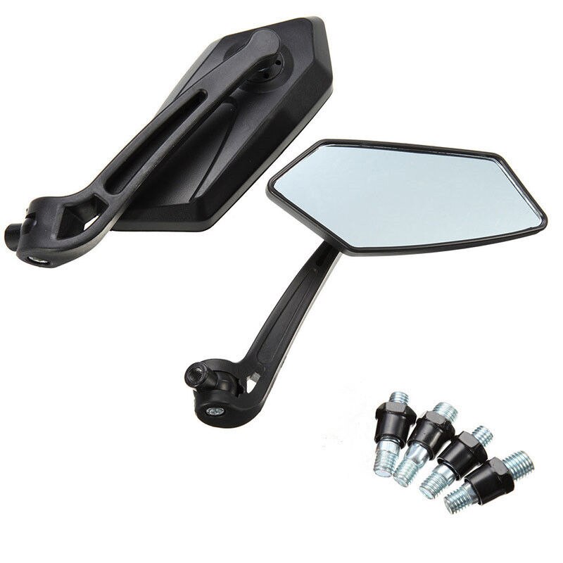 2 uds espejo retrovisor espejo Reflector para motocicleta ATV Quad Scooter negro espejos retrovisores tornillos