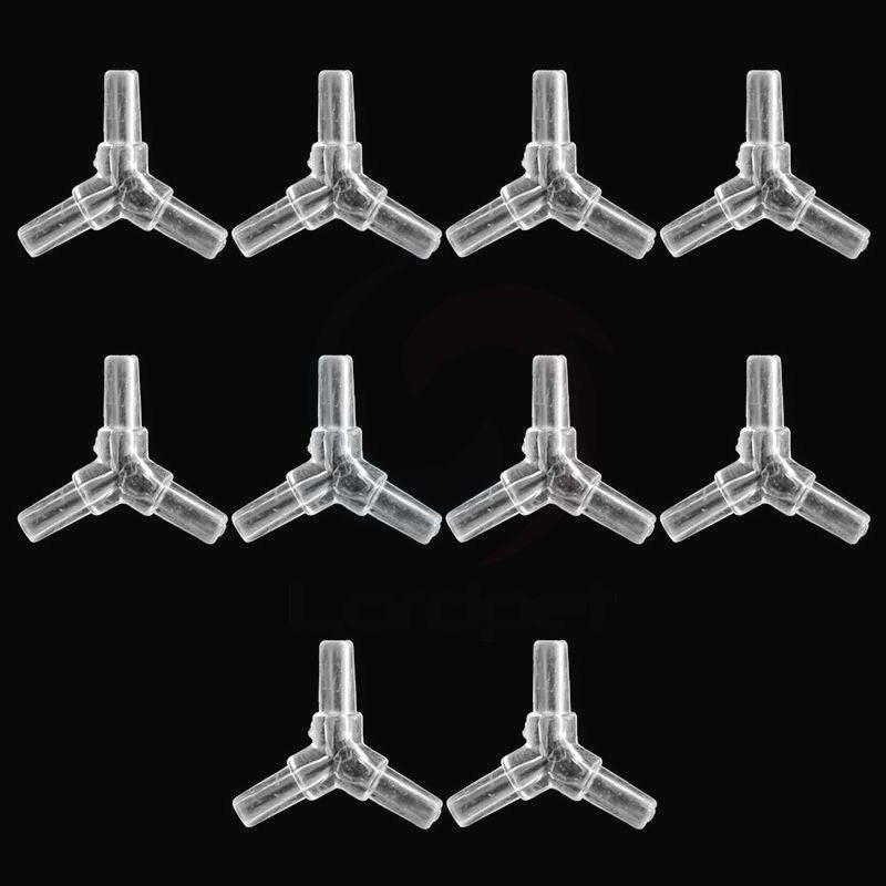10 stuks kunststof luchtslang slangpilaar t-stuk connector adapter aquarium aquarium zuurstofpomp slangverbinding luchtpijp fitting verbindingsstuk