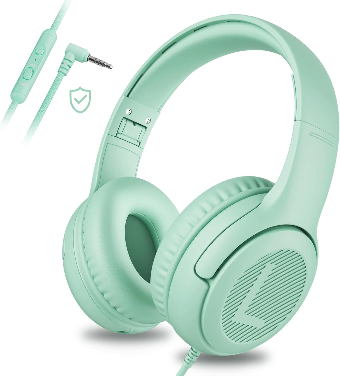 AWATRUE AT2 Headset,3.5mm Surround Stereo Gaming Headphones with Mic Soft Memory Earmuffs for PC,Laptop,Kids for School Toddler: green