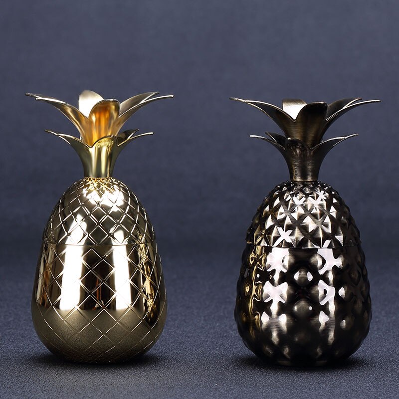 Verre à Cocktail en métal et cuivre, ananas, tasse de Mule de moscou, verre à vin, décorations de maison, accessoires de Bar, utilisation au Restaurant
