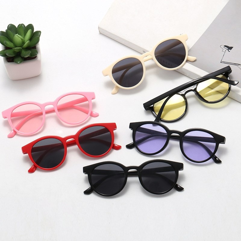 Gafas de sol con forma de ojo de gato para niños y niñas, lentes de sol con protección UV400, bonitos, para conductores,