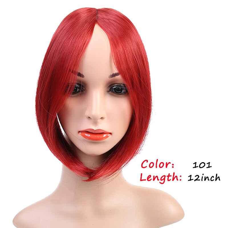 DIANQI Synthetic Hair Natural Middle Part Bangs Straight Clip-in Front Fringe Black Brown Bangs Extensions for Women Daily Wear: 101