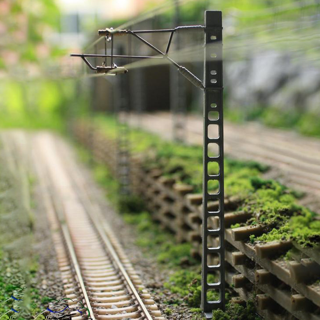 1:87 Ho Schaal Trein Scene Railway Decoratie Enkele Arm Bovenleiding Model Voor Zand Tafel
