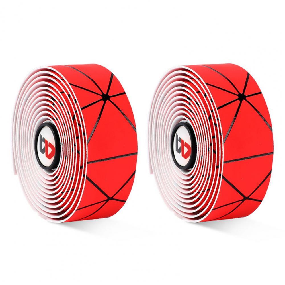 1 Pair Versatile Bike Grip Tape Thicken Texture Easily Clean Lightweight Cycling Damping Anti Vibration Wrap: Red Black