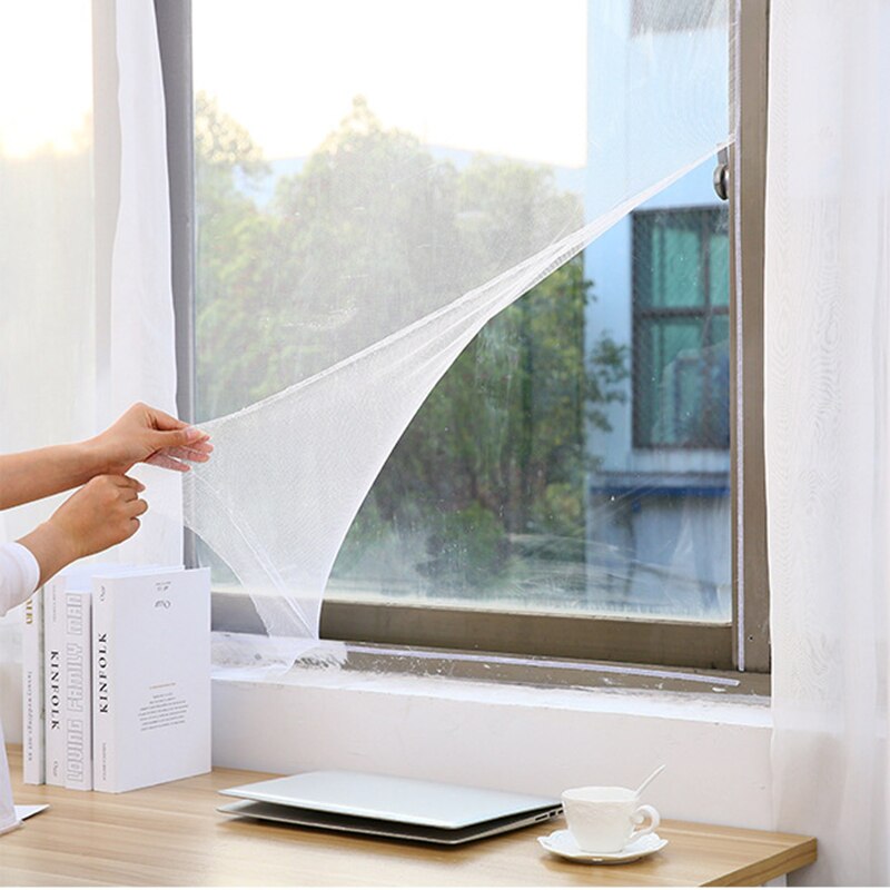 Flying Curtain Insect Netting Mesh Self-adhesive Windows Fly Screen Insect Mosquito Repellent for Roof Windows 130x150cm