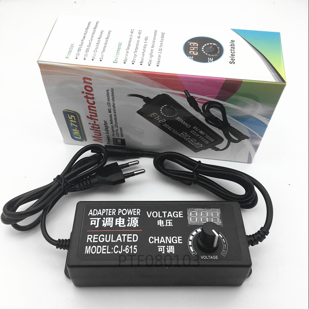 Adjustable AC to DC 3V-12V 3V-24V 9V-24V Universal dapter with display screen voltage Regulated power supply adatpor 3 12 24 v