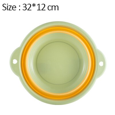 Washbasin Foldable Basin Foot Washing Laundry Sink Kitchen Bathroom Portable Folding Washbasin Household Hangable Plastic Basin: Green-M