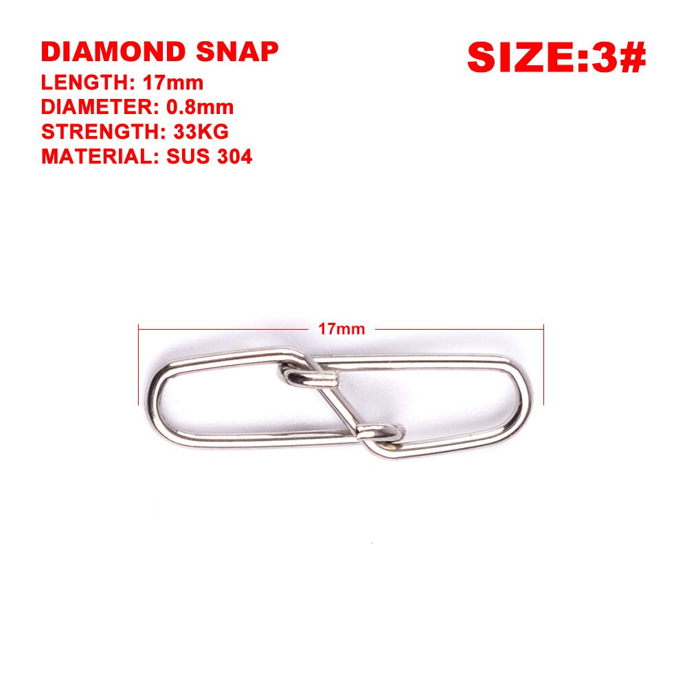 30pcs/bag Stainless Steel Hook Fast Clip Lock Snap Swivel Solid Rings Safety Snaps Fishing Hook Connector Fishing Gear: 4