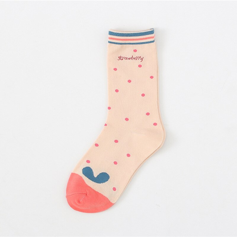 Mignon dessin animé fruits impression avocat banane cerise pêche filles Kawaii chaussettes meias coréen Harajuku broderie Pile tas chaussettes drôles: 14