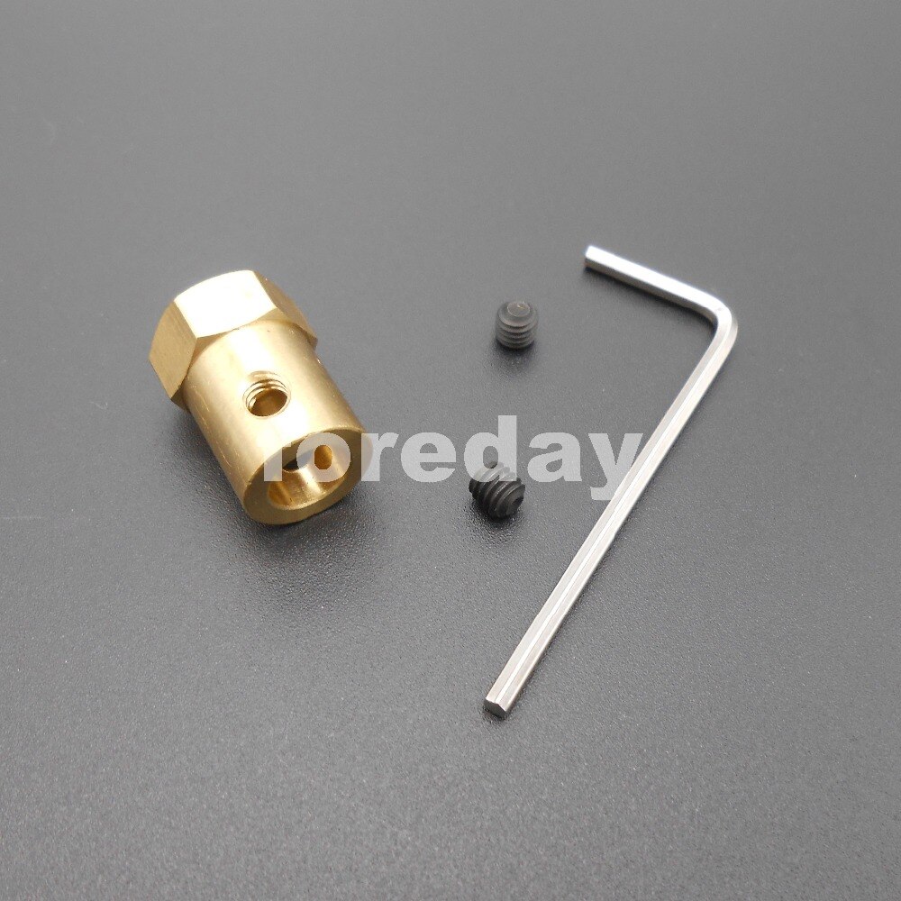5PCS 7MM Wheel Shaft Motor Hexagonal HEX Coupling Coupler length 18mm M5 Brass + 2 spanners wrenches *FD253X5