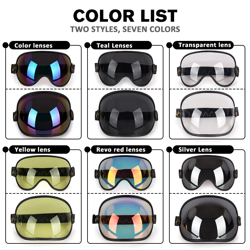 SOMAN – demi-casque de moto, rétro, visage ouvert, Vintage, bouclier à bulles, visière, lentille, lunettes de soleil, accessoires