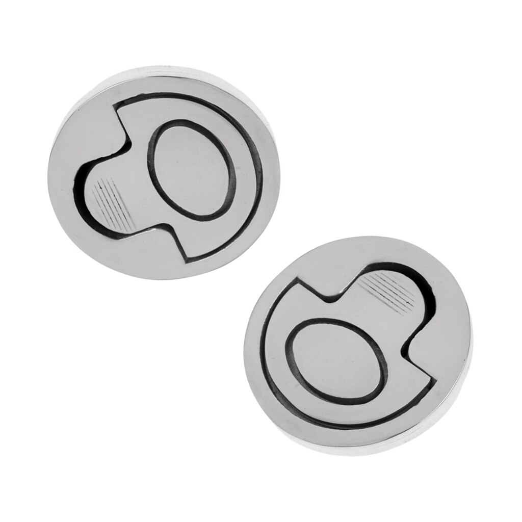 2pcs 316 Stainless Steel Round Flush Ring Pulls Recessed Hatch Door Drawer Handle Marine Boats Hardware, 50mm 2 inch