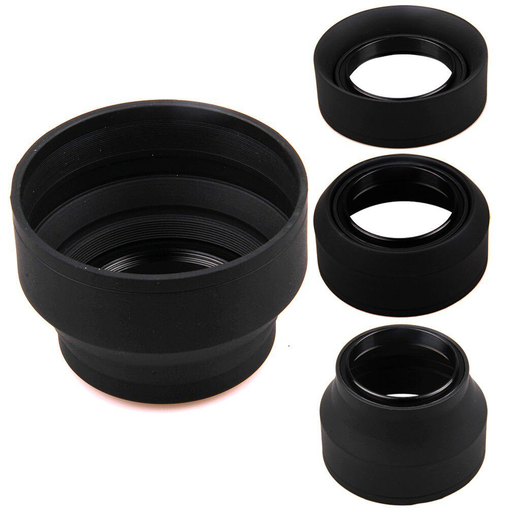 55-82mm 3-Bühne Gummi Objektiv Haube Für Sony a900 a850 a700 a550 a500 a99 a77 a65 a57 a55 a35 a33 mit DT 18-55mm/55-200mm