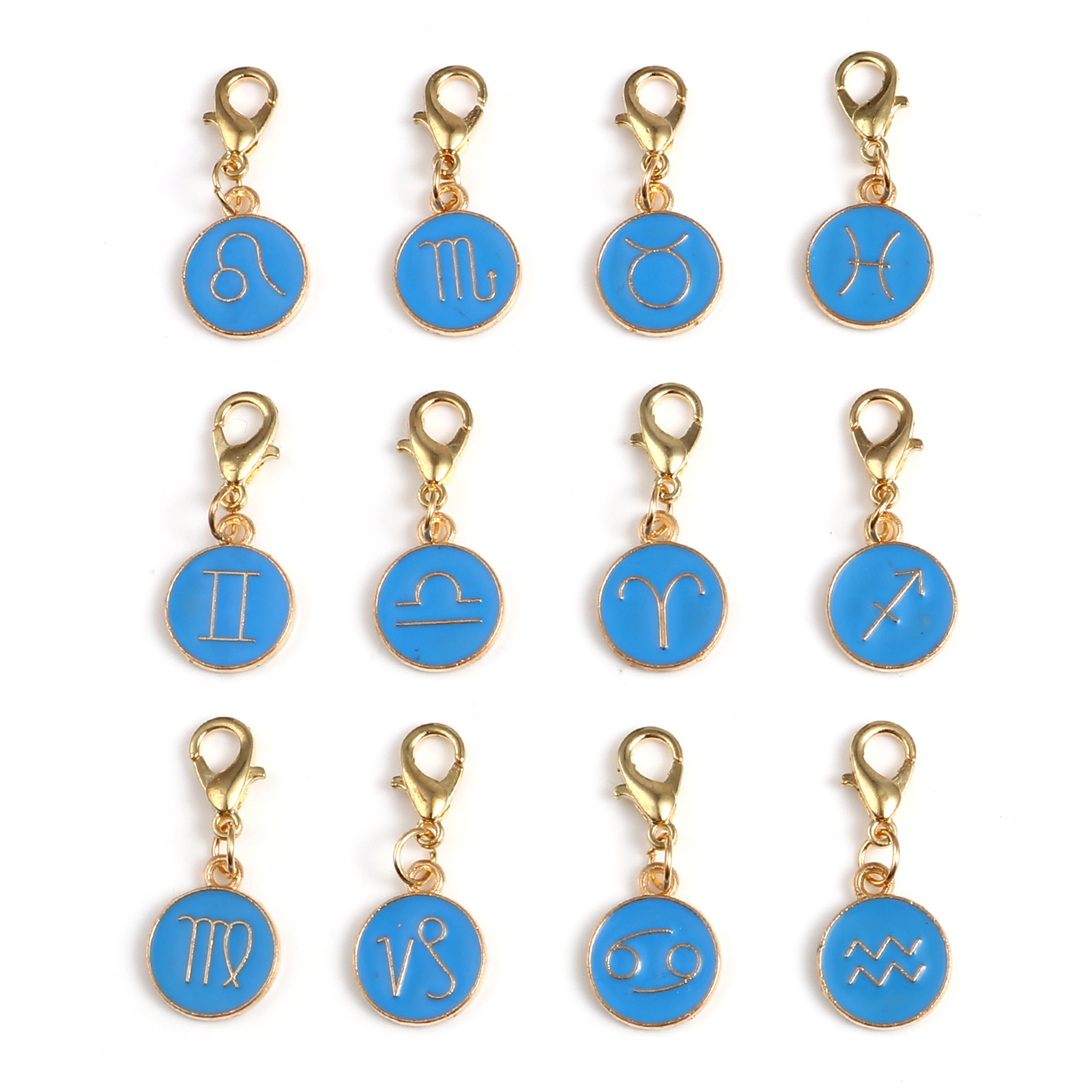 12 Stuks Ronde Constellation Breien Stitch Markers Enamel Goud Kleur Hangers Haak Klink Breien Tools Voor Diy Craft Kits: Blue Stitch Markers