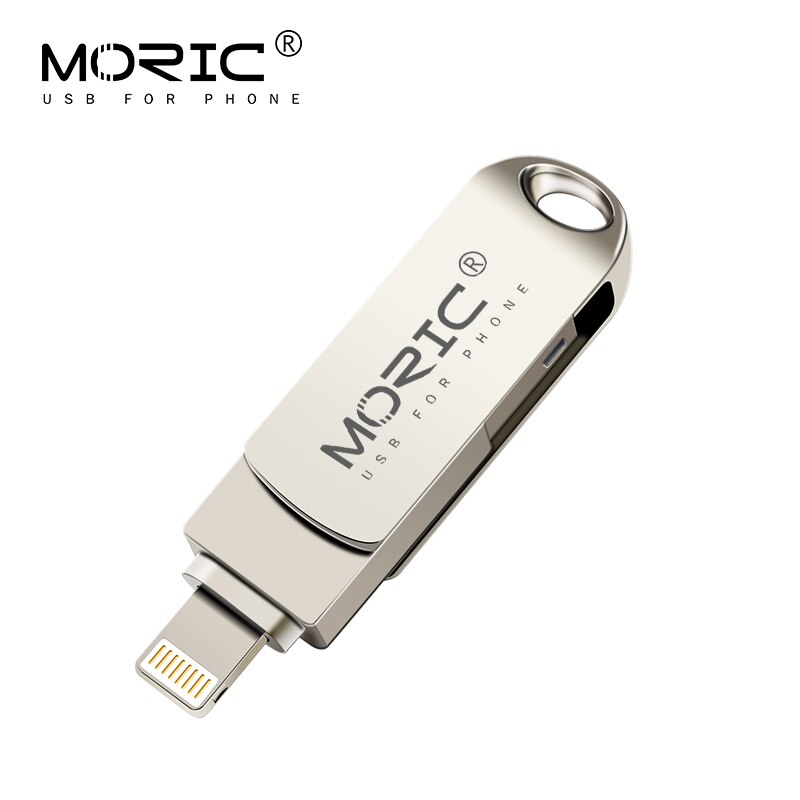 オリジナル moric フラッシュドライブ 128 ギガバイト 256 ギガバイト ixpand go の usb 3.0 ペンドライブメモリスティック金属 otg デュアルスロット u ディスク iphone/ipad/pc