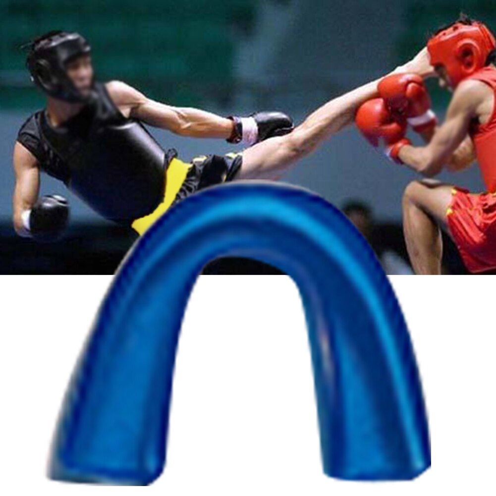 Med kasse enkeltsidet boksebeskyttelsesbeskytter sportsudstyr anti-shock tilbehør silikone taekwondo tænderbeskyttelse