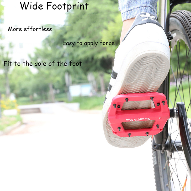 ESLNF UBicycle Pedals Bike Ultralight Seal Bearings Cycling Nylon Road bmx Mtb Pedals Flat Platform Bicycle Parts Accessories